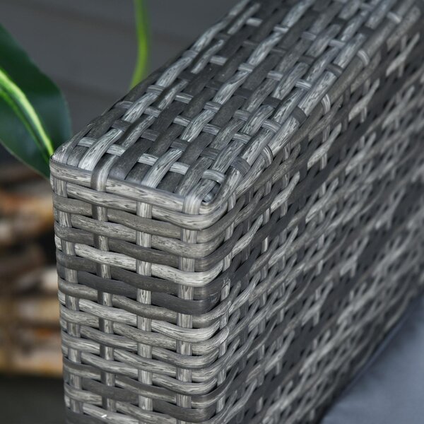 VivaGarden Divano da Esterno 3 Posti in Rattan PE e Metallo con Cuscini Imbottiti 185x70x80 cm colore Grigio