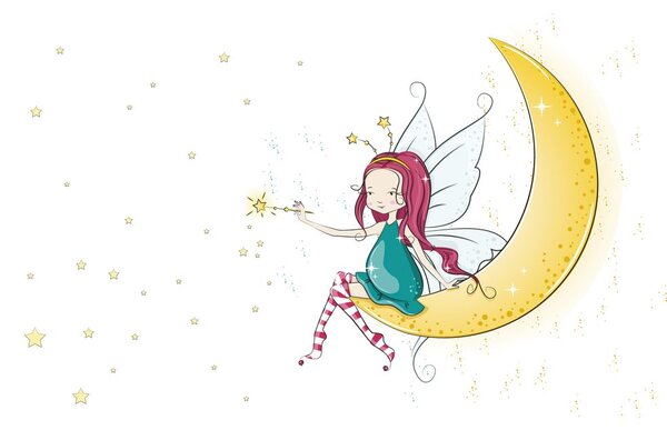 Carta da parati – Fata magica sulla luna