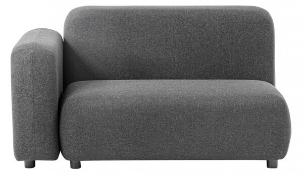 DecHome Divano da Esterno Modulare Lato Destro con Cuscini in Alluminio 119x65x40 cm colore Grigio Scuro