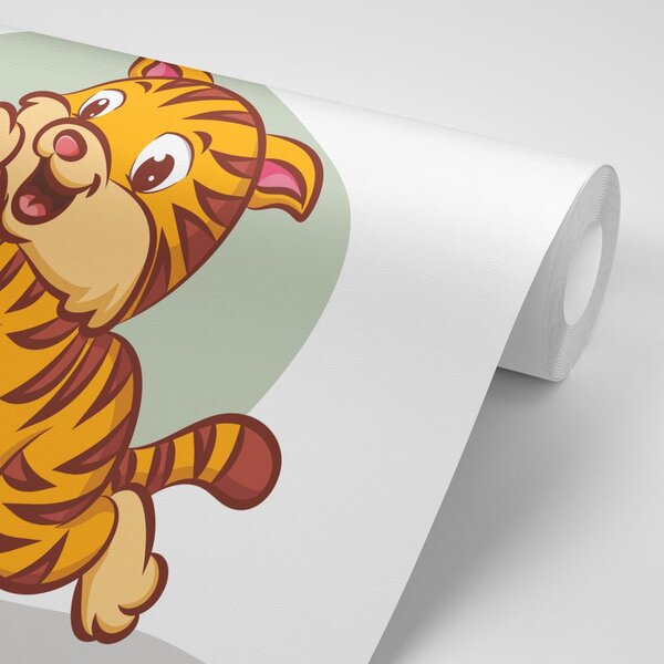 Carta da parati – Gattino carino con farfalla