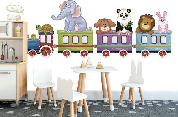 Carta da parati – Trenino con animali