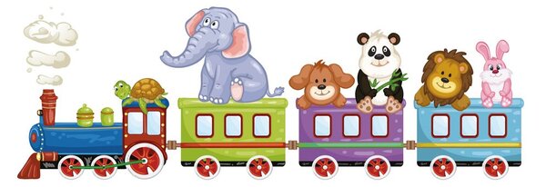 Carta da parati – Trenino con animali