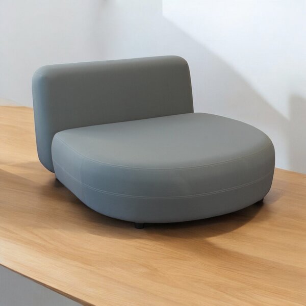 DecHome Divano da Esterno Modulare Centrale con Cuscini in Alluminio 127x110x40 cm colore Grigio Scuro