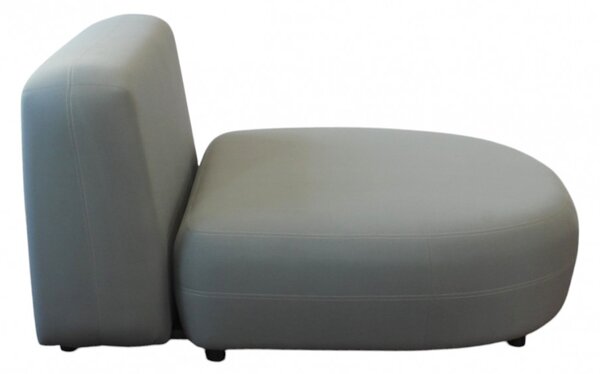 DecHome Divano da Esterno Modulare Centrale con Cuscini in Alluminio 127x110x40 cm colore Grigio Scuro