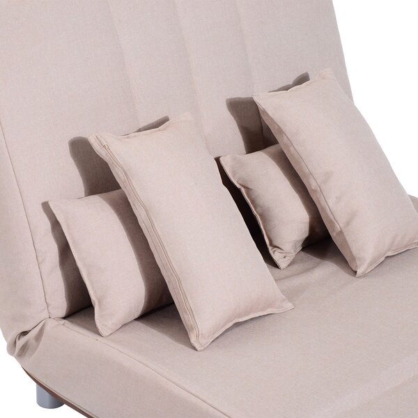 DecHome Divano Letto 2 Posti Moderno in Tessuto Dimensioni 102x82x81 cm colore Beige