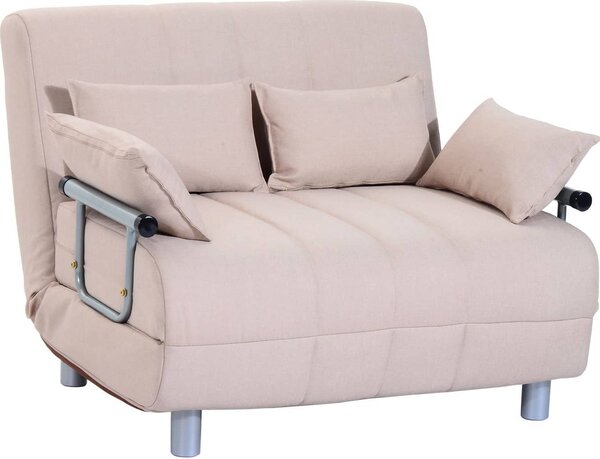 DecHome Divano Letto 2 Posti Moderno in Tessuto Dimensioni 102x82x81 cm colore Beige