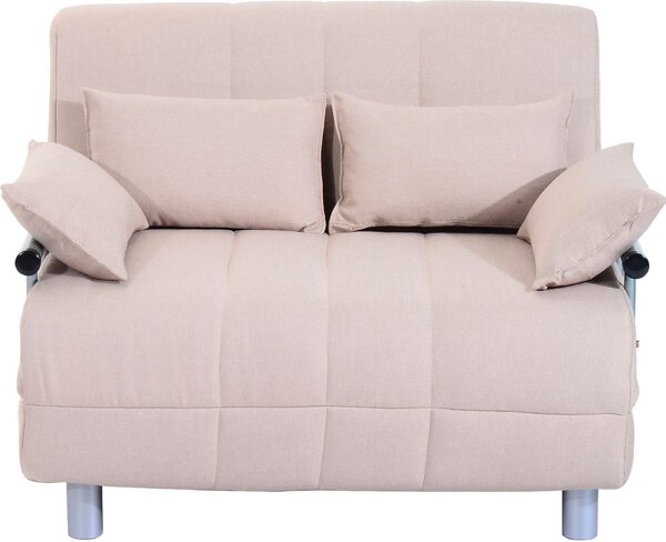 DecHome Divano Letto 2 Posti Moderno in Tessuto Dimensioni 102x82x81 cm colore Beige