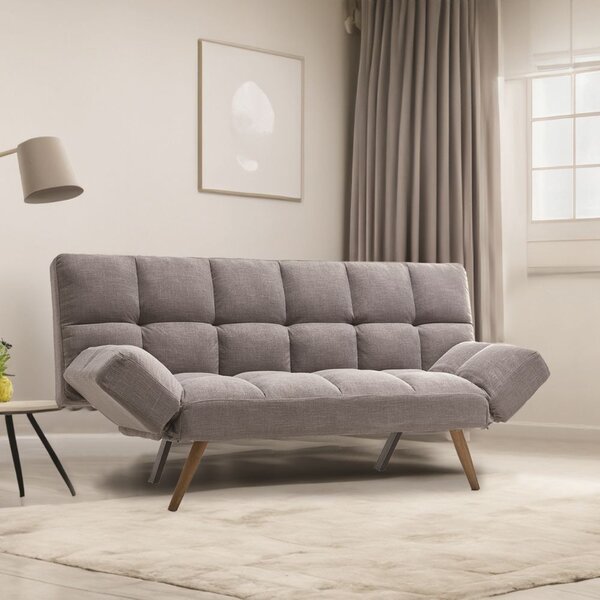 DecHome Divano Letto 2 Posti Moderno in Tessuto Dimensioni 181x81x86 cm colore Grigio - Dube
