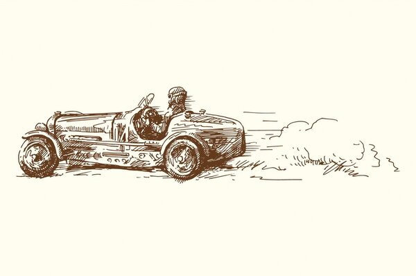 Carta da parati – Auto da corsa retrò