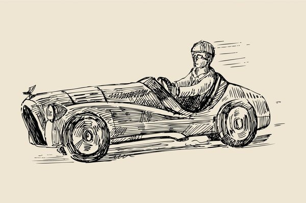 Carta da parati – Auto da corsa in stile retrò
