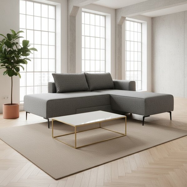 DecHome Divano Letto 2 Posti Moderno in Tessuto Dimensioni 75x290x85 cm colore Grigio - Armada