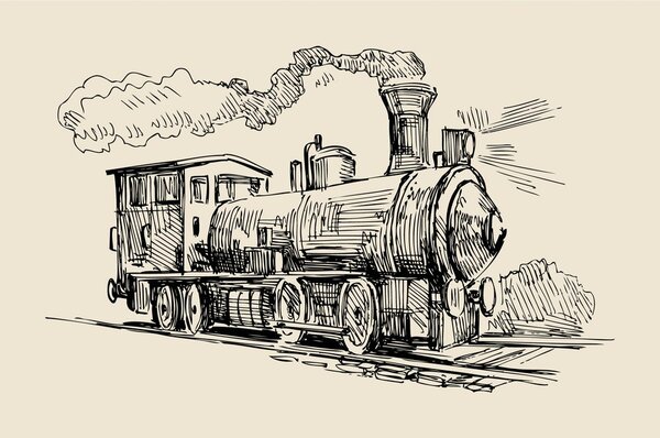 Carta da parati – Treno in stile retrò