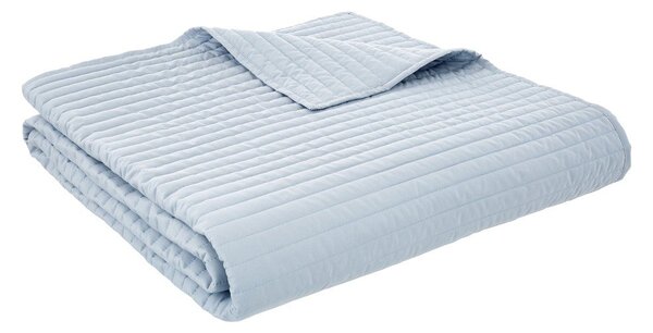 Copriletto blu con rivestimento trapuntato 230x220 cm Quilted Lines – Bianca