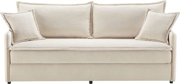 DecHome Divano Letto 2 Posti Moderno in Tessuto Dimensioni 217x86x95 cm colore Panna - Ghide