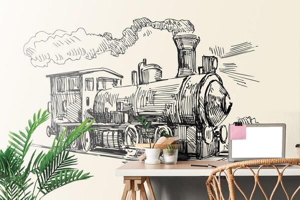 Carta da parati – Treno in stile retrò