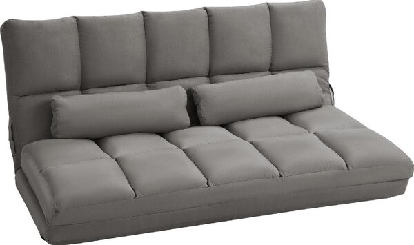 DecHome Divano Letto 2 Posti Moderno in Tessuto Scamosciato Dimensioni 130x73x60 cm colore Grigio Carbone