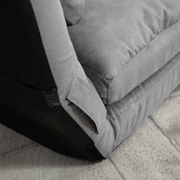 DecHome Divano Letto 2 Posti Moderno in Tessuto Scamosciato Dimensioni 130x73x60 cm colore Grigio Chiaro