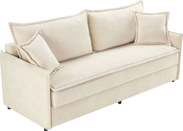 DecHome Divano Letto 2 Posti Moderno in Tessuto Dimensioni 217x86x95 cm colore Panna - Ghide