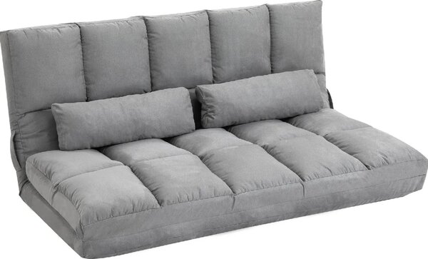 DecHome Divano Letto 2 Posti Moderno in Tessuto Scamosciato Dimensioni 130x73x60 cm colore Grigio Chiaro