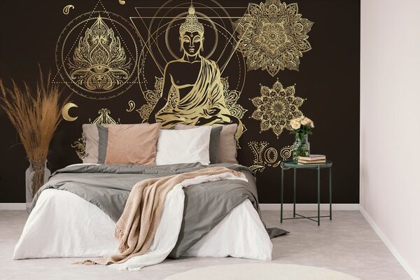 Carta da parati – Buddha dorato meditativo