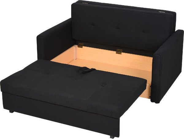 DecHome Divano Letto 2 Posti Moderno Vano Contenitore in Tessuto Dimensioni 152x101x81 cm colore Grigio Scuro