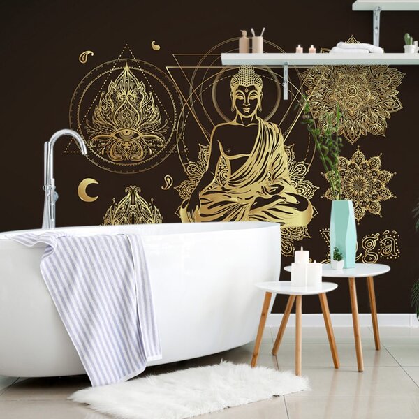 Carta da parati – Buddha dorato meditativo