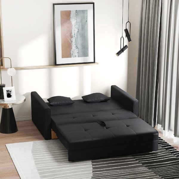 DecHome Divano Letto 2 Posti Moderno Vano Contenitore in Tessuto Dimensioni 152x101x81 cm colore Grigio Scuro