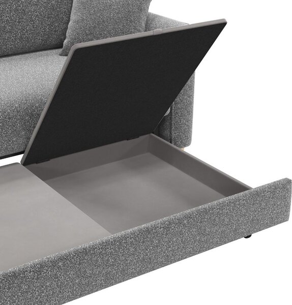 DecHome Divano Letto 2 Posti Moderno Vano Contenitore in Tessuto Dimensioni 180x93x97 cm colore Grigio - Cosy
