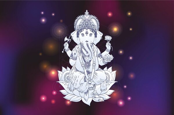 Carta da parati – Buddha Ganesh buddista