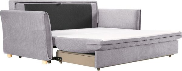 DecHome Divano Letto 2 Posti Moderno Vano Contenitore in Tessuto Dimensioni 176x93x97 cm colore Grigio - Cassie