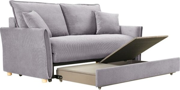 DecHome Divano Letto 2 Posti Moderno Vano Contenitore in Tessuto Dimensioni 176x93x97 cm colore Grigio - Cassie