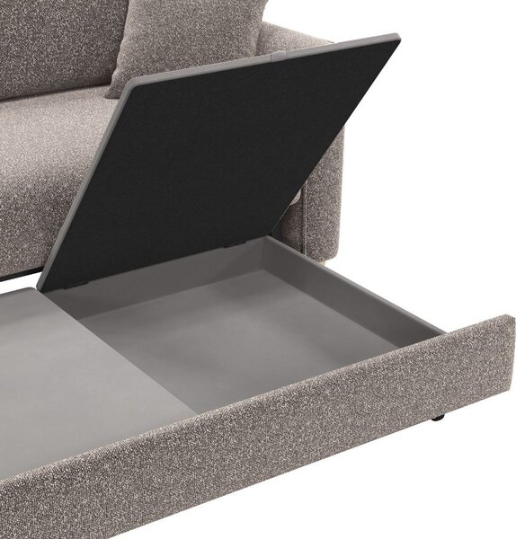 DecHome Divano Letto 2 Posti Moderno Vano Contenitore in Tessuto Dimensioni 180x93x97 cm colore Taupe - Cosy