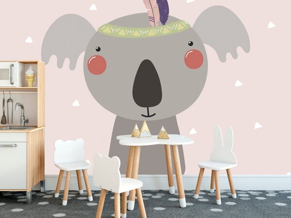 Carta da parati – Koala con piuma indiana