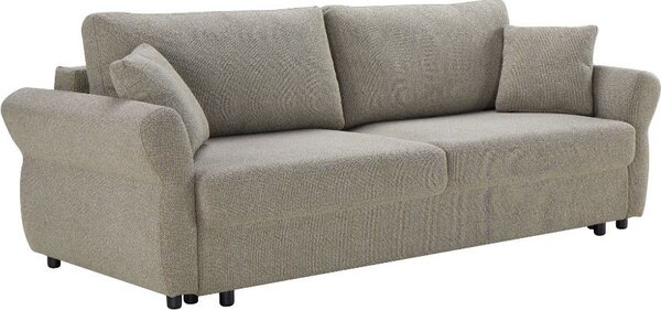 DecHome Divano Letto 2 Posti Moderno Vano Contenitore in Tessuto Dimensioni 245x105x92 cm colore Tortora - Loki