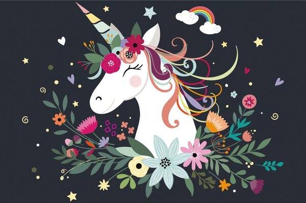 Carta da parati – Unicorno carino
