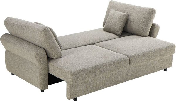 DecHome Divano Letto 2 Posti Moderno Vano Contenitore in Tessuto Dimensioni 245x105x92 cm colore Tortora - Loki