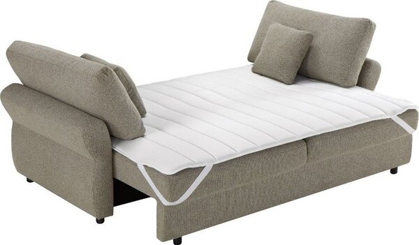 DecHome Divano Letto 2 Posti Moderno Vano Contenitore in Tessuto Dimensioni 245x105x92 cm colore Tortora - Loki
