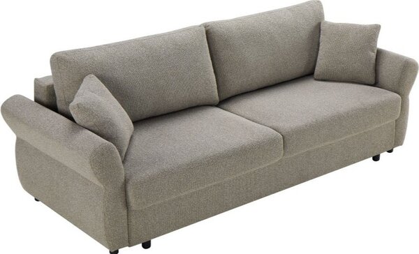DecHome Divano Letto 2 Posti Moderno Vano Contenitore in Tessuto Dimensioni 245x105x92 cm colore Tortora - Loki