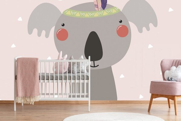 Carta da parati – Koala con piuma indiana