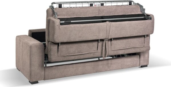 DecHome Divano Letto 3 Posti Moderno con Poggiatesta Reclinabili in Tessuto Dimensioni 205x97x83-100 cm colore Tortora
