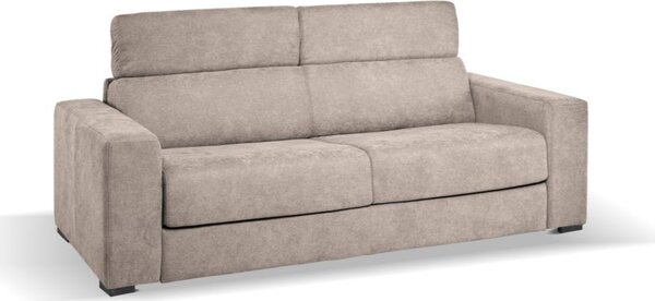 DecHome Divano Letto 3 Posti Moderno con Poggiatesta Reclinabili in Tessuto Dimensioni 205x97x83-100 cm colore Tortora