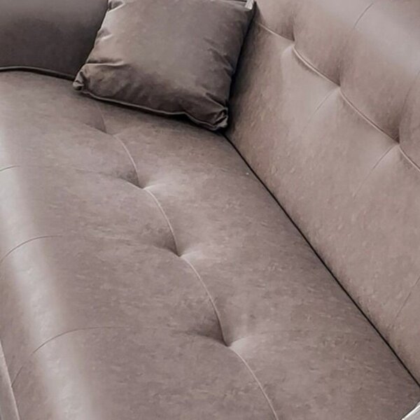DecHome Divano Letto 3 Posti Moderno in Ecopelle Dimensioni 215x94x98h cm colore Grigio - Crown
