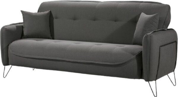 DecHome Divano Letto 3 Posti Moderno in Ecopelle Dimensioni 215x94x98h cm colore Grigio - Crown
