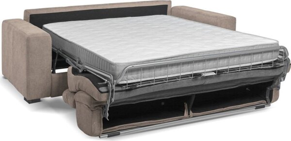 DecHome Divano Letto 3 Posti Moderno con Poggiatesta Reclinabili in Tessuto Dimensioni 205x97x83-100 cm colore Tortora