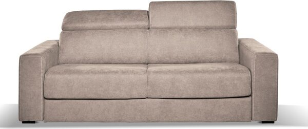 DecHome Divano Letto 3 Posti Moderno con Poggiatesta Reclinabili in Tessuto Dimensioni 205x97x83-100 cm colore Tortora