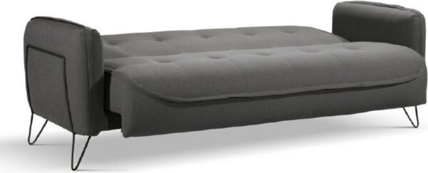 DecHome Divano Letto 3 Posti Moderno in Ecopelle Dimensioni 215x94x98h cm colore Grigio - Crown