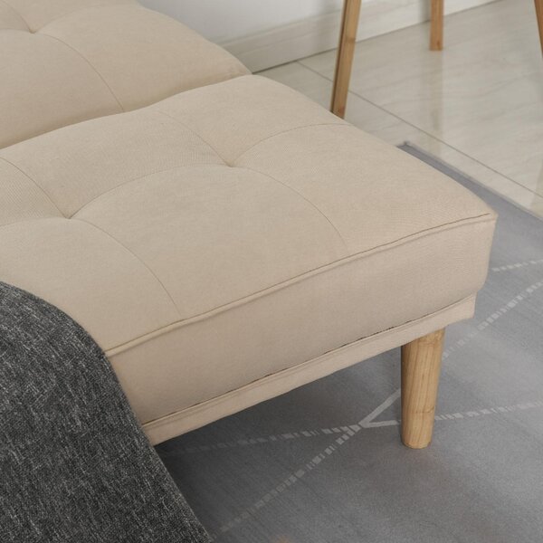DecHome Divano Letto 3 Posti Moderno in Tessuto Dimensioni 186x84x85 cm colore Beige