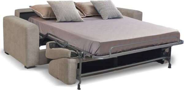 DecHome Divano Letto 3 Posti Moderno in Tessuto Antimacchia Dimensioni 200x98x86 cm colore Tortora - Kriog