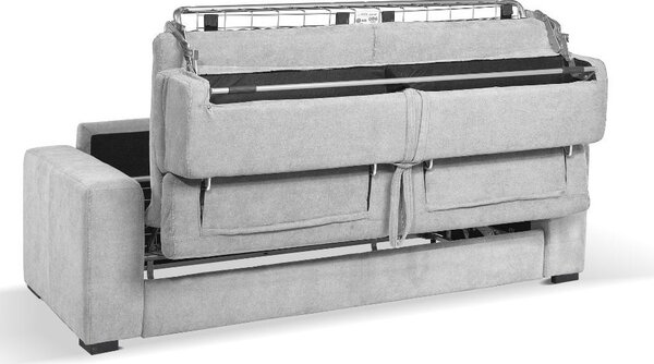 DecHome Divano Letto 3 Posti Moderno in Tessuto Antimacchia Dimensioni 205x97x83-100 cm colore Grigio Chiaro - Crien