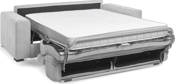 DecHome Divano Letto 3 Posti Moderno in Tessuto Antimacchia Dimensioni 205x97x83-100 cm colore Grigio Chiaro - Crien